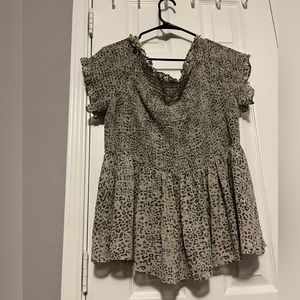 animal print peplum top